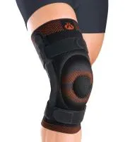 Бандаж на коленный сустав Orliman 9106 с силиконовым кольцом и полицентрическими шарнирами, черный
