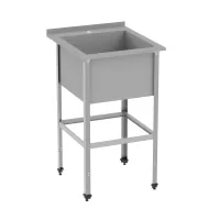 Ванна моечная односекционная с бортом ВМ-АБВ-О 530х585х870 (440х440х300 мойка нержавеющая сталь, каркас оцинкованный)