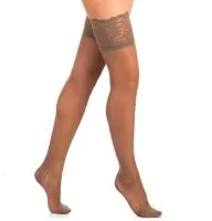 Чулки компрессионные Ergoforma EU 222 женские 2 класс компрессии с закрытым носком и кружевной резинкой полупрозрачные 