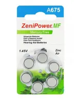 Батарейка для слуховых аппаратов ZeniPower тип 675 PR44 (6 шт, блистер)