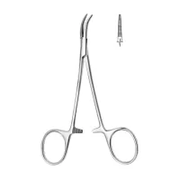 Зажим кровоостанавливающий Москит изогнутый по ребру для новорожденных 125 мм Hilbro 14.0086.12