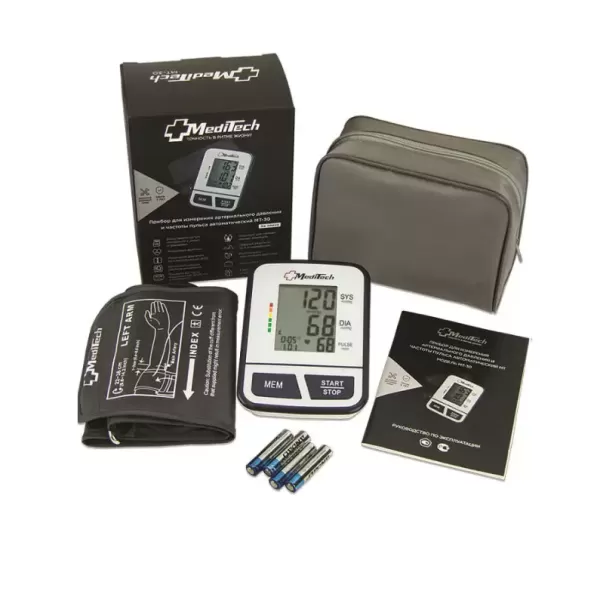 Тонометр автоматический на плечо MEDITECH МТ-30 с манжетой 22-36 см и адаптером 