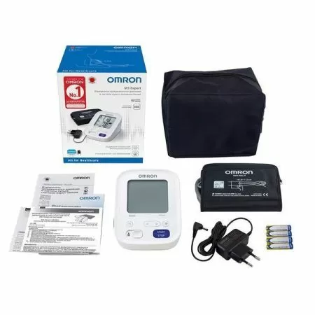 Тонометр автоматический на плечо OMRON M3 Expert с манжетой 22-42 см и адаптером (HEM-7154-ALRU)