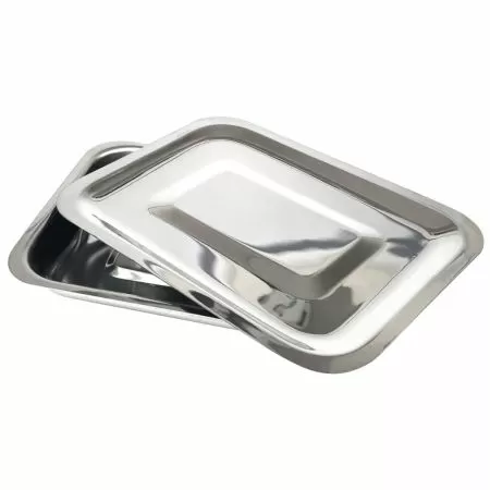 Лоток прямоугольный с крышкой ЛМПрК - "Медикон", 260х180х30 (AISI 304 (08Х18Н9)) - 1л