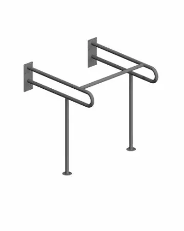 Поручень для инвалидов ПР-05.02.860.840.610 для раковины верхний с дополнительной опорой на пол
