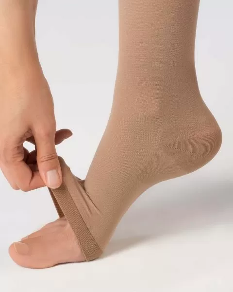 Чулки компрессионные OFA BAMBERG Classic унисекс 1 класс компрессии с открытым носком и гладкой резинкой цвет бежевый 