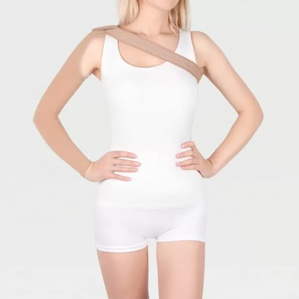 Рукав компрессионный IDEALISTA ID-402 2 класс компрессии с фиксатором цвет карамель 