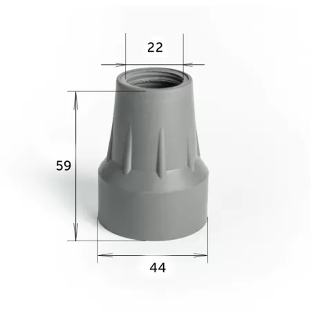 Насадка на костыли Barry Viva 22/GR, 22мм, серая