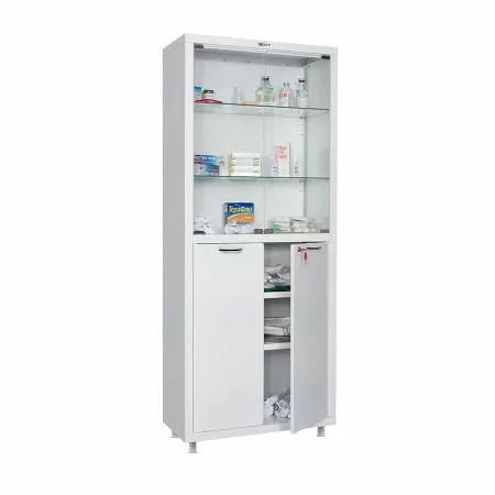 Шкаф медицинский МД 2 1670/SG дверцы стекло/металл