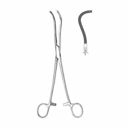 Зажим для почечной ножки изогнутый по радиусу Hilbro (малый №1 230 мм 14.0451.23)